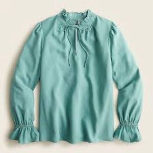 JCrew Drapey Ruffleneck Top